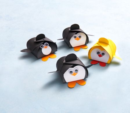 La scatola regalo a forma di pinguino fai da te da regalare 