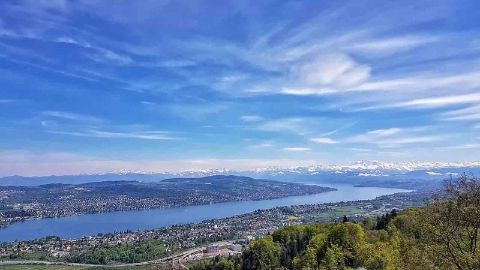 Vue sur le lac de Zurich à partir de l’Uetliberg