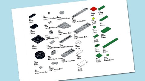 Das Material für die LEGO Dose "M-Classic Erbsen"