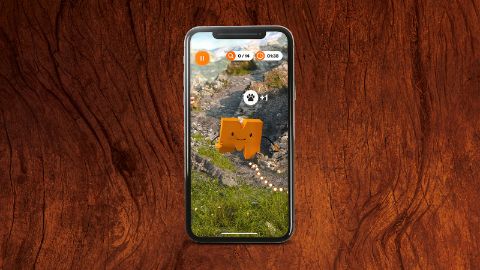 Visualizzazione dell'app "Nature Detectives Mania" su uno smartphone
