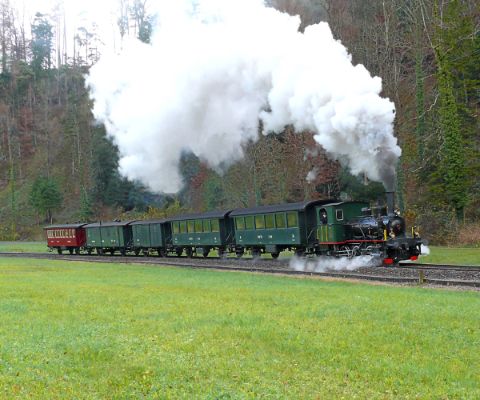 Dampflokomotive in voller Fahrt