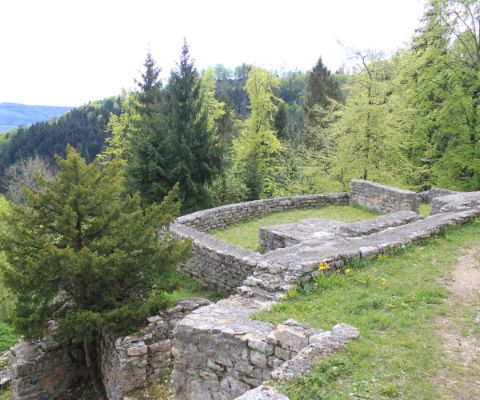 Die Überreste der Burg Alt-Tierstein inspirieren die Kinder zum Spielen