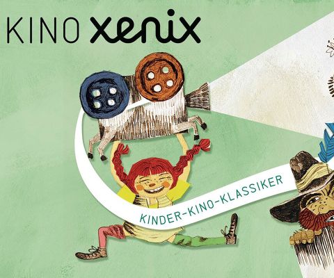 Kinoplakat des Kino Xenix mit Pippi Langstrumpf