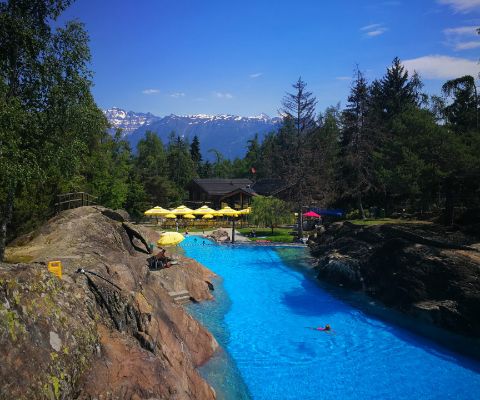 La piscine du zoo Les Marécottes, en Valais.