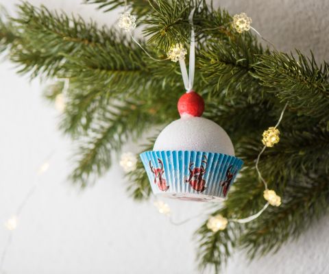 Cupcake per decorare l'albero natalizio