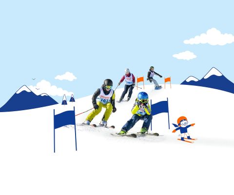 Una famiglia sugli sci allo Ski Day Migros