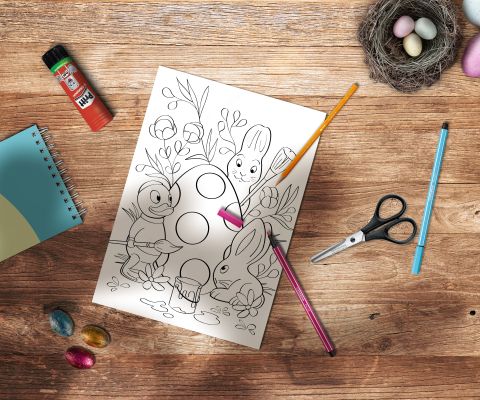Feuille de coloriage de Pâques à imprimer