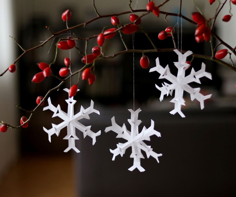 Scherenschnitt in 3D - eine einfache Schneeflocke | Famigros