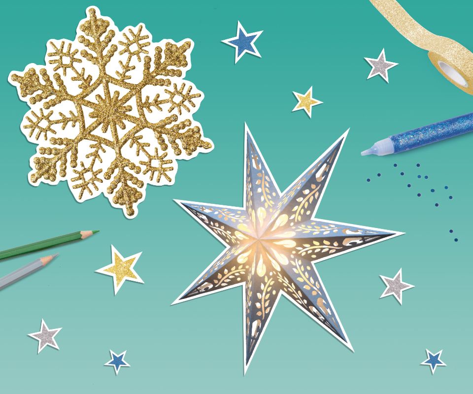  Bastelspass zum Herunterladen: Die Vorlage für glitzernde Illustration 