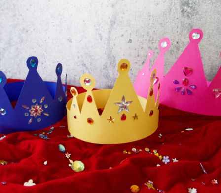 Selbstgebastelte Kronen für den Dreikönigstag, Fasnacht oder für den Geburtstag
