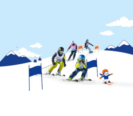 Une famille à skis lors du Migros Ski Day