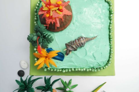 Der Kuchen wird zum Dino-Park Torte-5.1