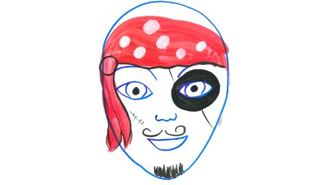 Vorlage zum Schminken eines Piraten