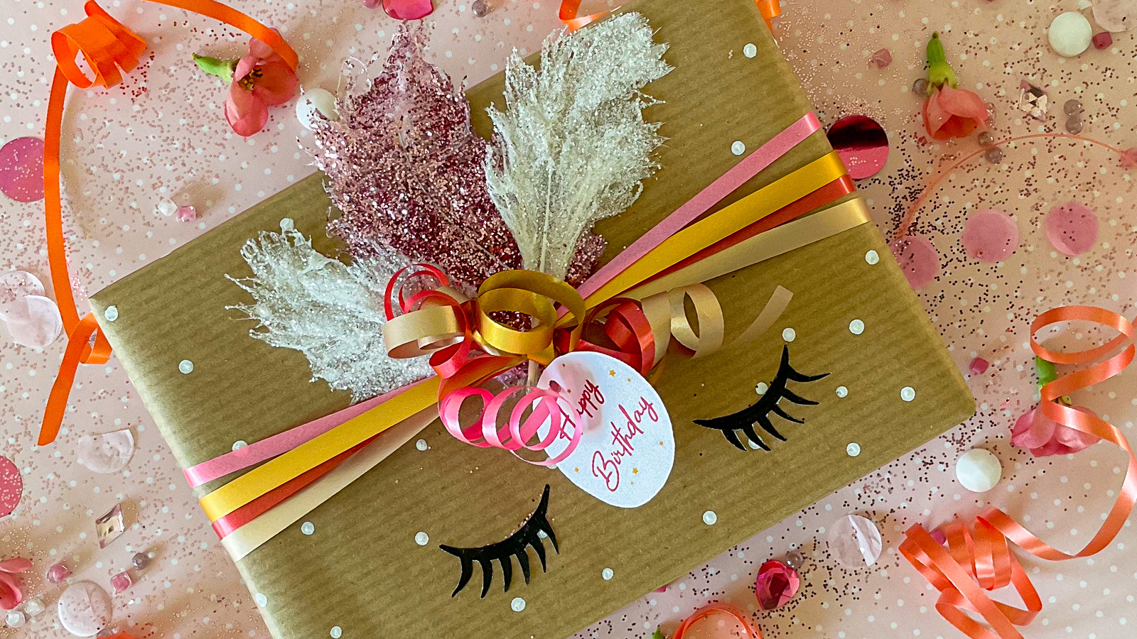 Papier cadeau licorne fond rose - Papier cadeau anniversaire fille